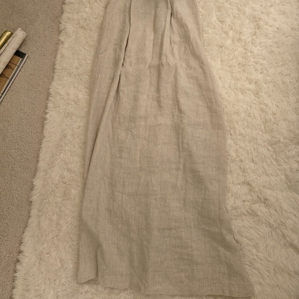 100% Linen Boho square neck X cross back maxi dress w/ pockets - Picture 9 of 9